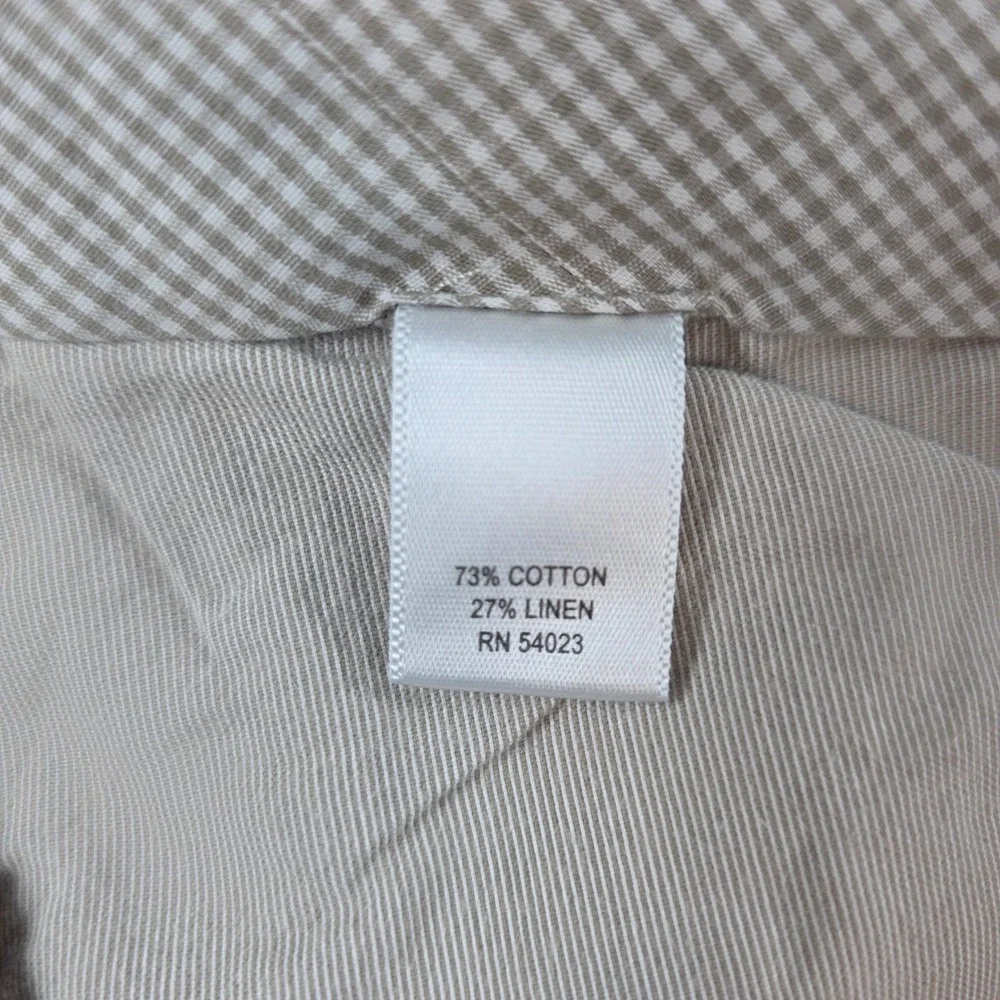 Banana Republic Mens 38 Brown Plaid Cotton‎ Linen Chino Shorts 647028 Summer 09